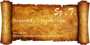 Szecskó Terézia névjegykártya